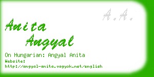 anita angyal business card